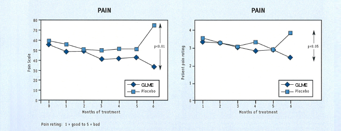 Significant improvements in pain with GLME in patients with arthritis of the knee in a randomised, double-blind study